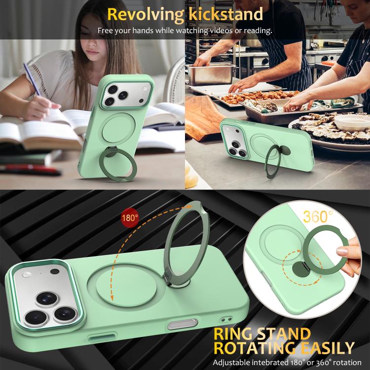 For iPhone 17 Pro Max Gen1.5 Pivot Ring Holder TPU Hybrid PC Phone Case