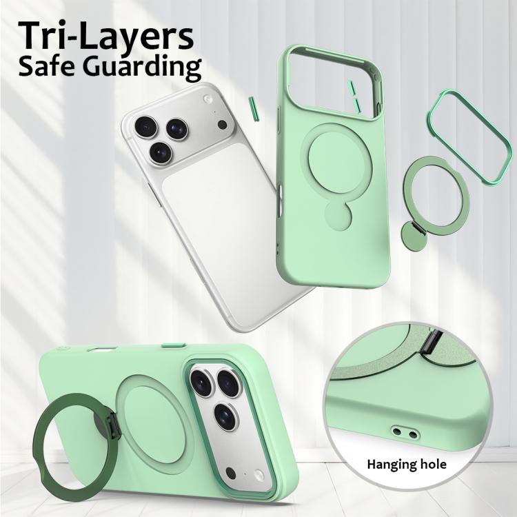 For iPhone 17 Pro Max Gen1.5 Pivot Ring Holder TPU Hybrid PC Phone Case
