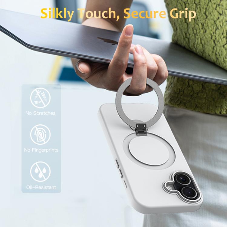 For iPhone 17 Gen1.5 Pivot Ring Holder TPU Hybrid PC Phone Case