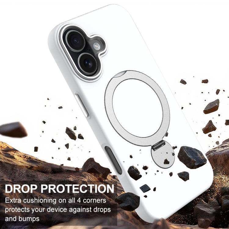 For iPhone 17 Gen1.5 Pivot Ring Holder TPU Hybrid PC Phone Case
