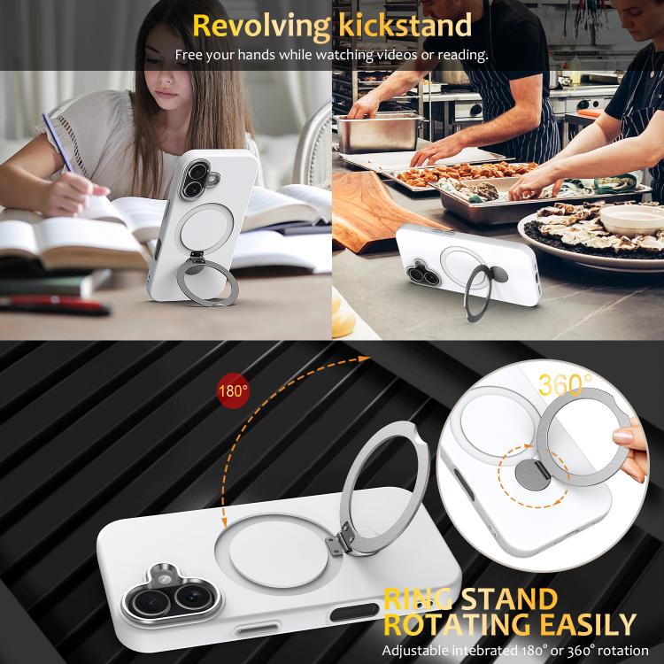 For iPhone 17 Gen1.5 Pivot Ring Holder TPU Hybrid PC Phone Case