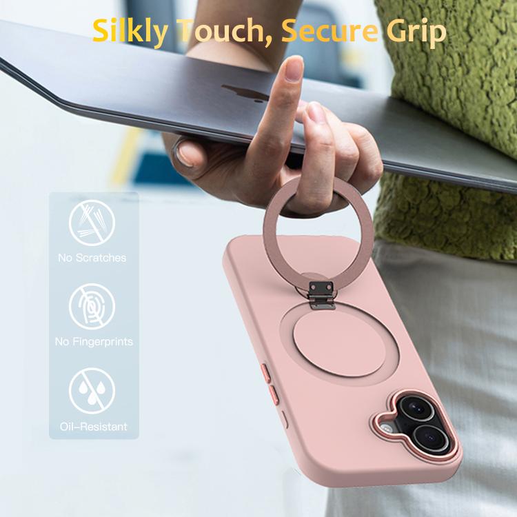 For iPhone 17 Gen1.5 Pivot Ring Holder TPU Hybrid PC Phone Case