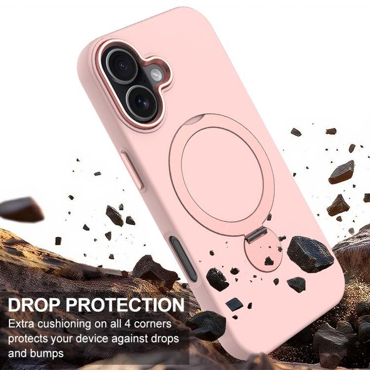 For iPhone 17 Gen1.5 Pivot Ring Holder TPU Hybrid PC Phone Case