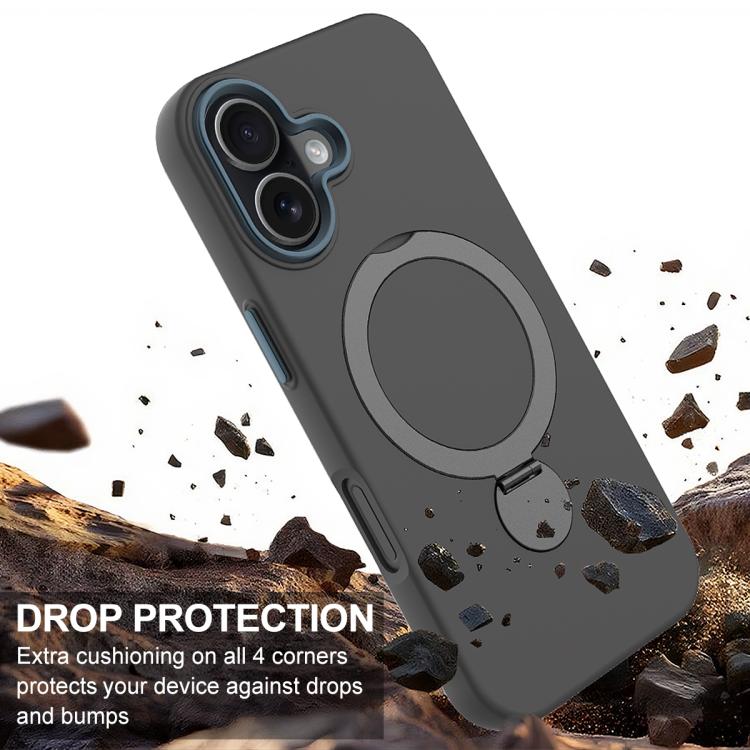 For iPhone 17 Gen1.5 Pivot Ring Holder TPU Hybrid PC Phone Case