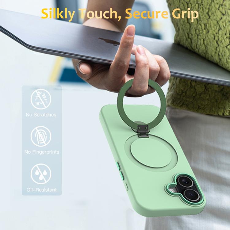 For iPhone 17 Gen1.5 Pivot Ring Holder TPU Hybrid PC Phone Case