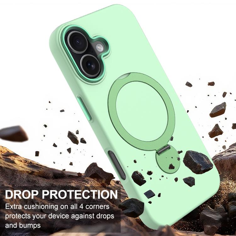 For iPhone 17 Gen1.5 Pivot Ring Holder TPU Hybrid PC Phone Case