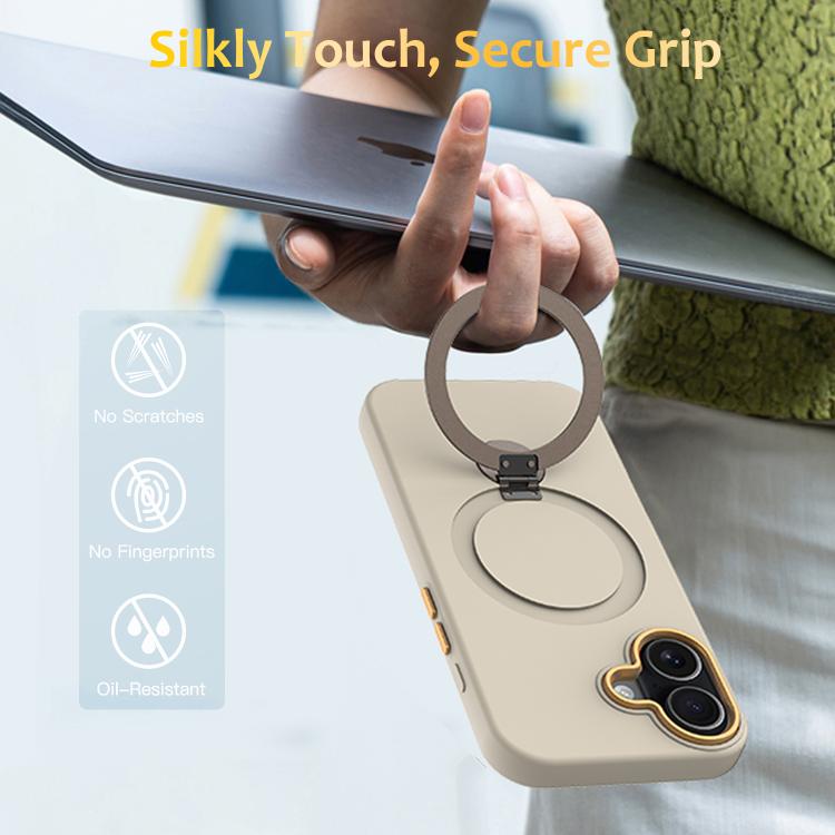 For iPhone 17 Gen1.5 Pivot Ring Holder TPU Hybrid PC Phone Case