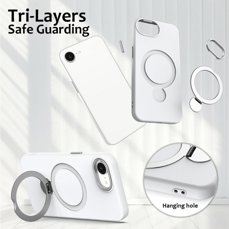 For iPhone 17e / 16e Gen1.5 Pivot Ring Holder TPU Hybrid PC Phone Case