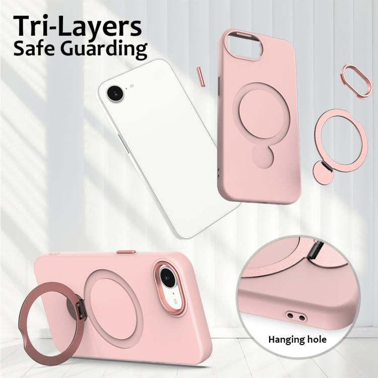 For iPhone 17e / 16e Gen1.5 Pivot Ring Holder TPU Hybrid PC Phone Case