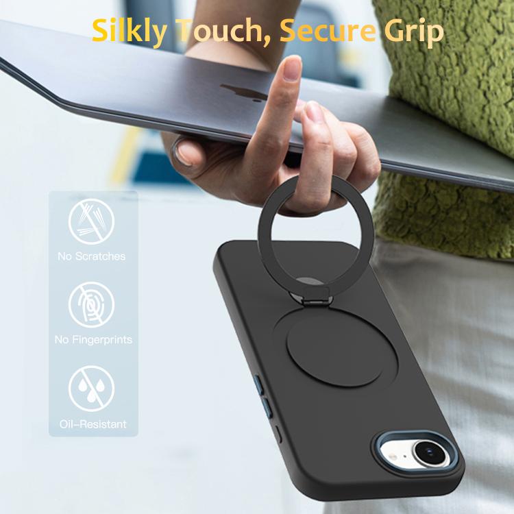 For iPhone 17e / 16e Gen1.5 Pivot Ring Holder TPU Hybrid PC Phone Case