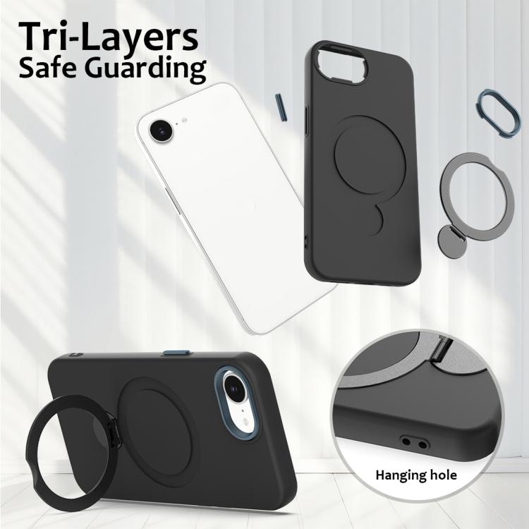For iPhone 17e / 16e Gen1.5 Pivot Ring Holder TPU Hybrid PC Phone Case