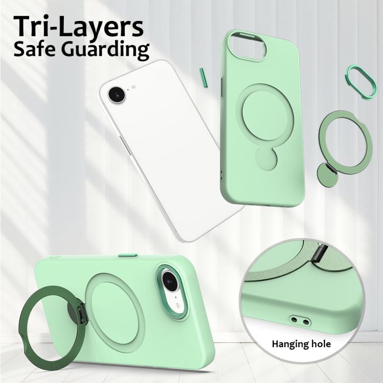 For iPhone 17e / 16e Gen1.5 Pivot Ring Holder TPU Hybrid PC Phone Case