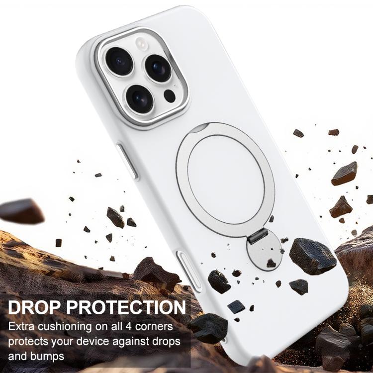 For iPhone 16 Pro Max Gen1.5 Pivot Ring Holder TPU Hybrid PC Phone Case