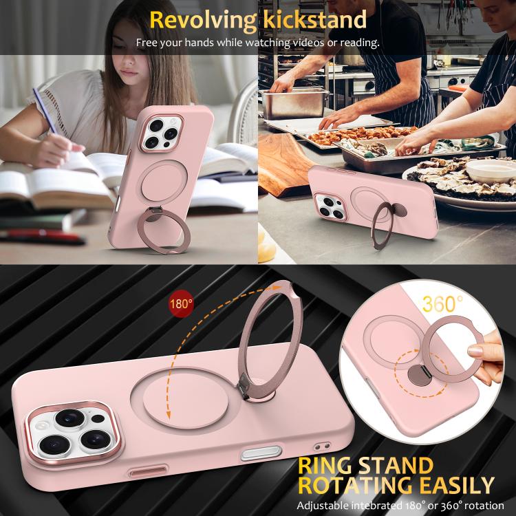 For iPhone 16 Pro Max Gen1.5 Pivot Ring Holder TPU Hybrid PC Phone Case