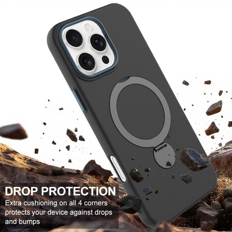 For iPhone 16 Pro Max Gen1.5 Pivot Ring Holder TPU Hybrid PC Phone Case