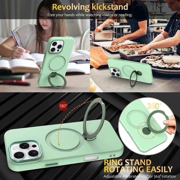 For iPhone 16 Pro Max Gen1.5 Pivot Ring Holder TPU Hybrid PC Phone Case
