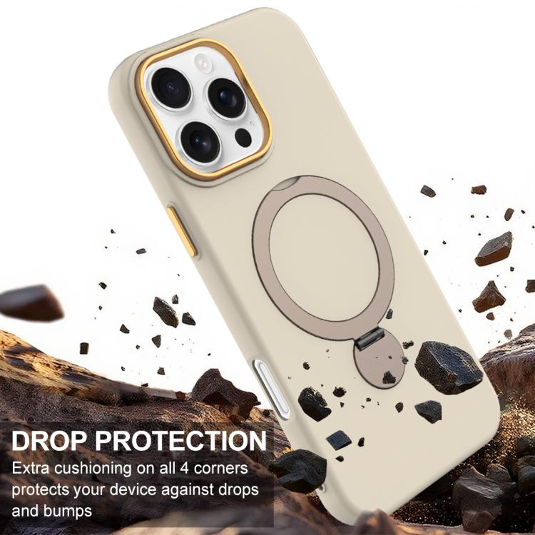 For iPhone 16 Pro Max Gen1.5 Pivot Ring Holder TPU Hybrid PC Phone Case