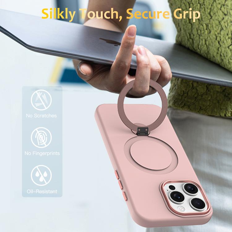 For iPhone 16 Pro Gen1.5 Pivot Ring Holder TPU Hybrid PC Phone Case