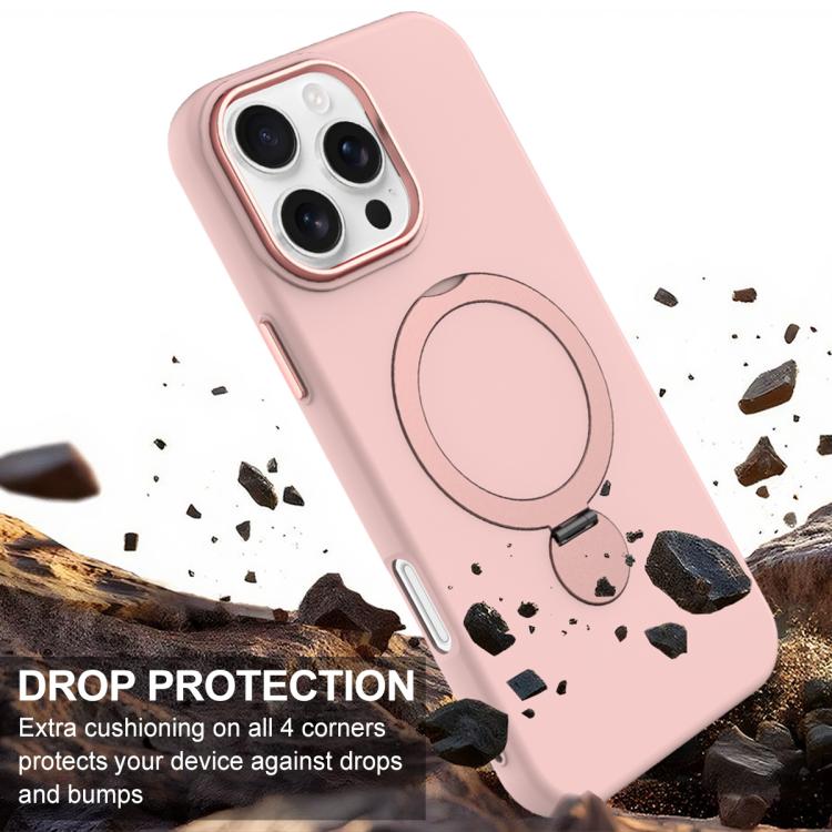 For iPhone 16 Pro Gen1.5 Pivot Ring Holder TPU Hybrid PC Phone Case