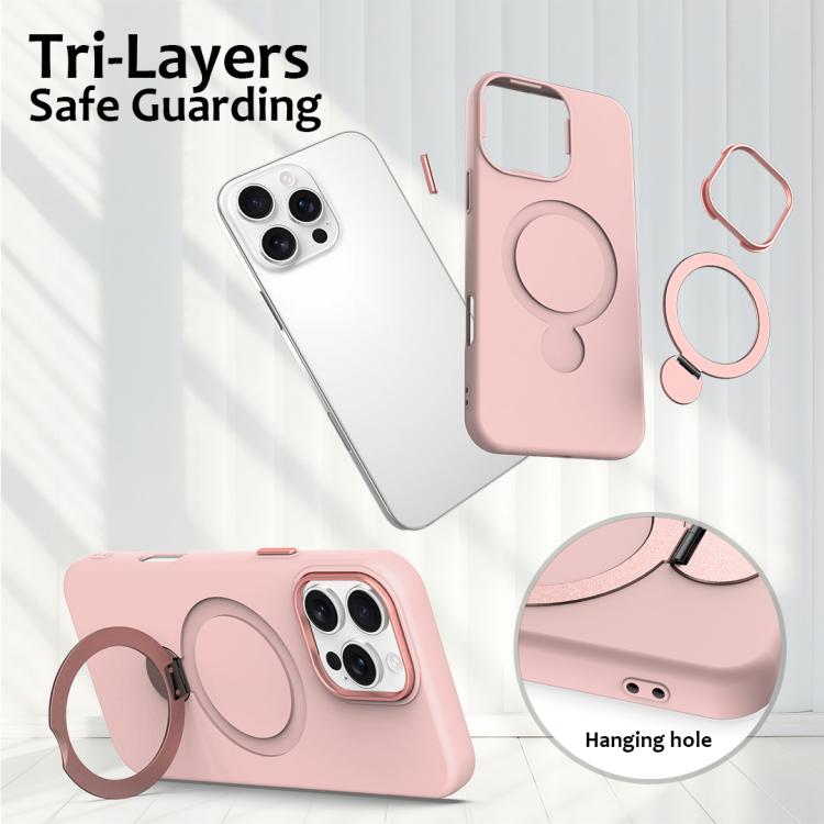 For iPhone 16 Pro Gen1.5 Pivot Ring Holder TPU Hybrid PC Phone Case