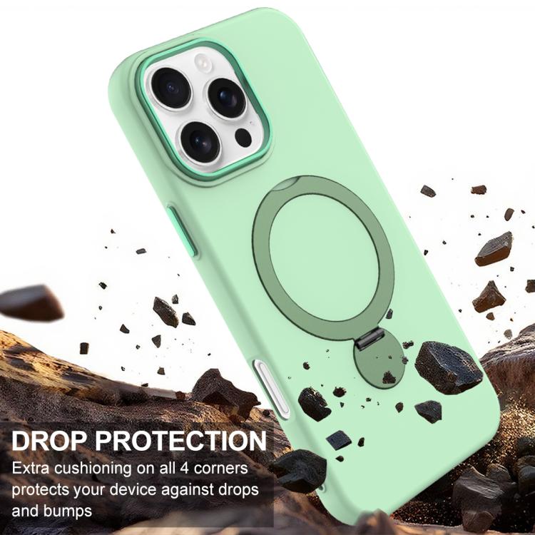 For iPhone 16 Pro Gen1.5 Pivot Ring Holder TPU Hybrid PC Phone Case