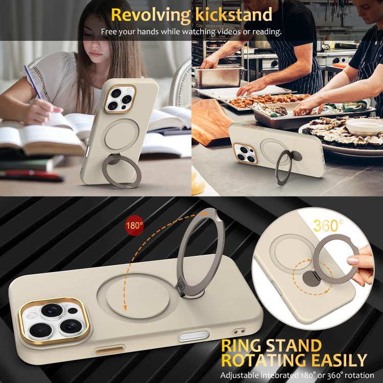 For iPhone 16 Pro Gen1.5 Pivot Ring Holder TPU Hybrid PC Phone Case