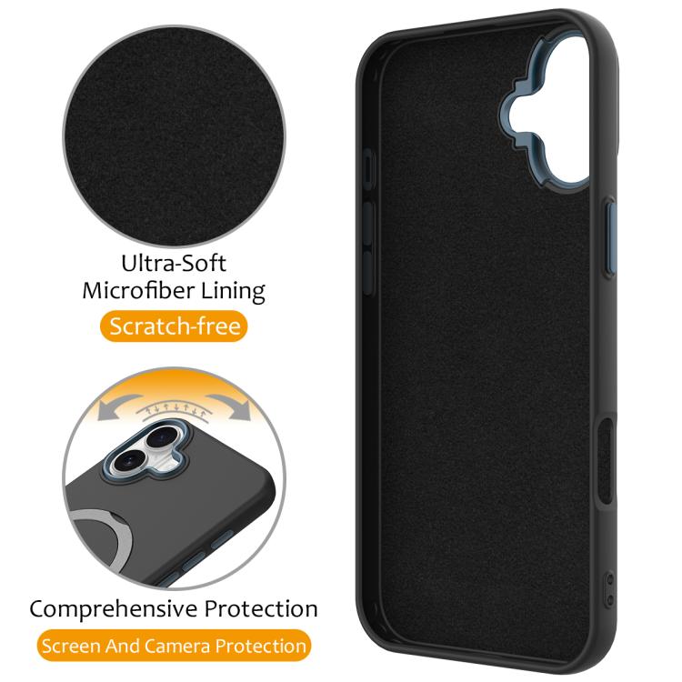 For iPhone 16 Plus Gen1.5 Pivot Ring Holder TPU Hybrid PC Phone Case