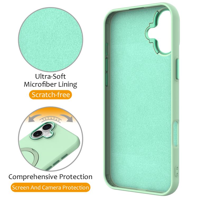 For iPhone 16 Plus Gen1.5 Pivot Ring Holder TPU Hybrid PC Phone Case