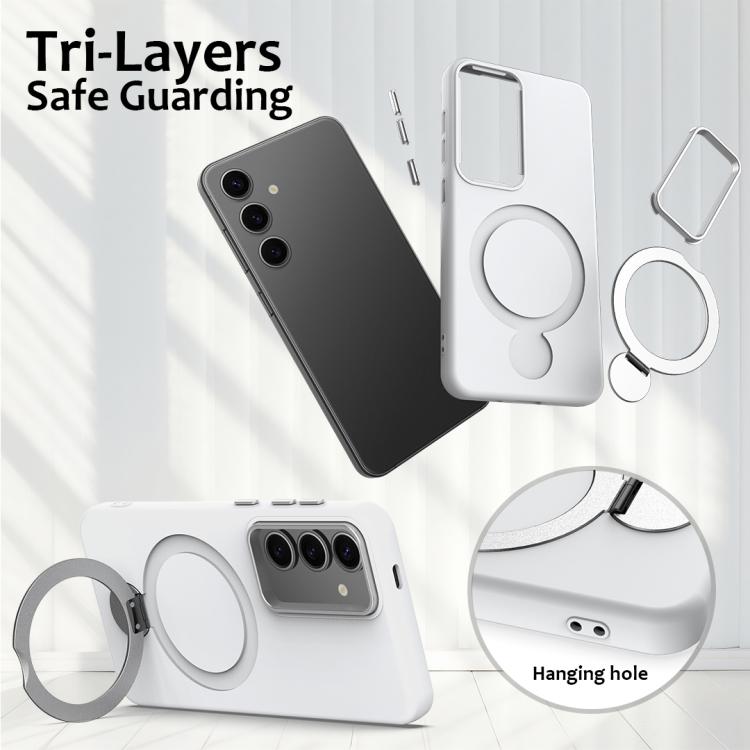 For Samsung Galaxy S24 / S25 5G Gen1.5 Pivot Ring Holder TPU Hybrid PC Phone Case