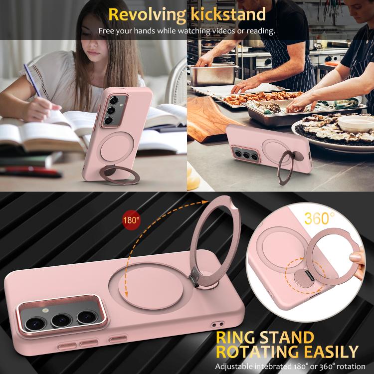 For Samsung Galaxy S24 / S25 5G Gen1.5 Pivot Ring Holder TPU Hybrid PC Phone Case