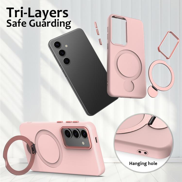 For Samsung Galaxy S24 / S25 5G Gen1.5 Pivot Ring Holder TPU Hybrid PC Phone Case