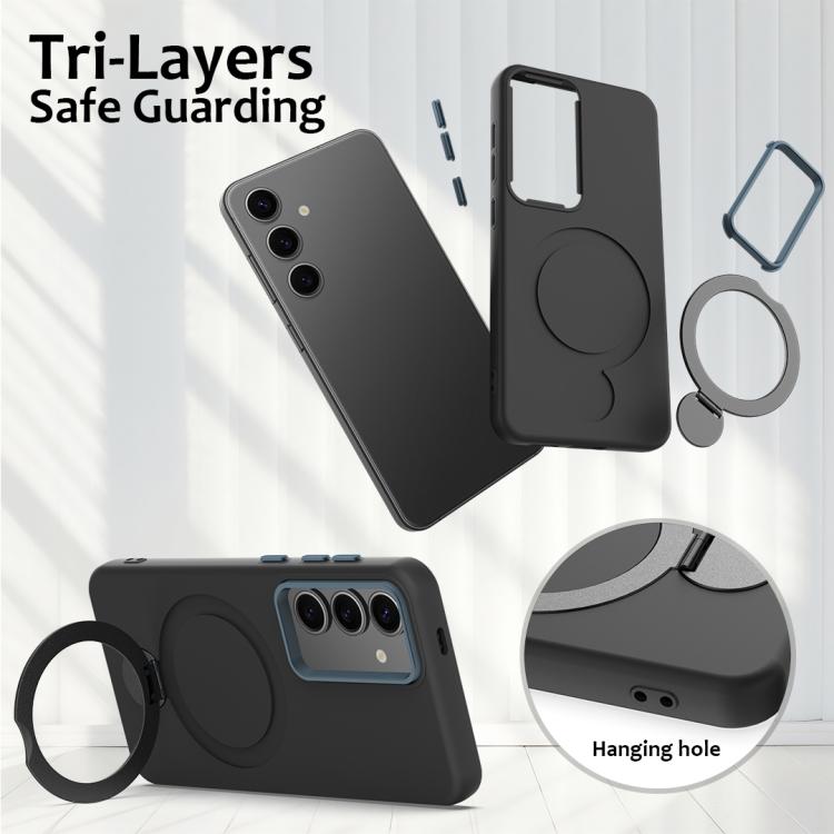 For Samsung Galaxy S24 / S25 5G Gen1.5 Pivot Ring Holder TPU Hybrid PC Phone Case