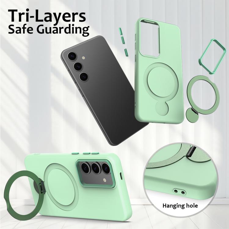 For Samsung Galaxy S24 / S25 5G Gen1.5 Pivot Ring Holder TPU Hybrid PC Phone Case