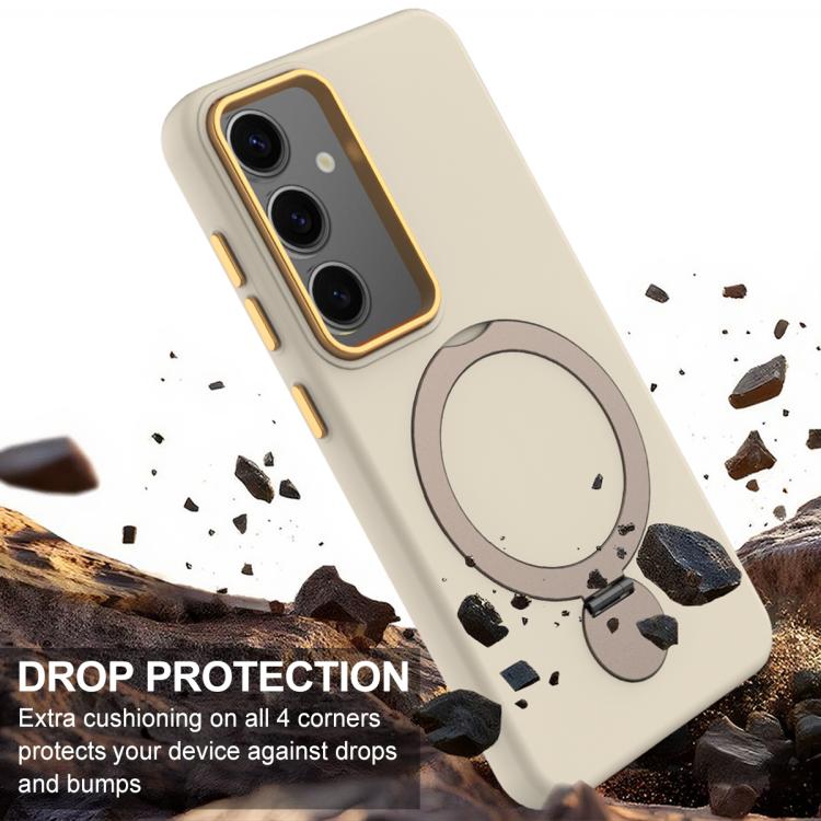 For Samsung Galaxy S24 / S25 5G Gen1.5 Pivot Ring Holder TPU Hybrid PC Phone Case