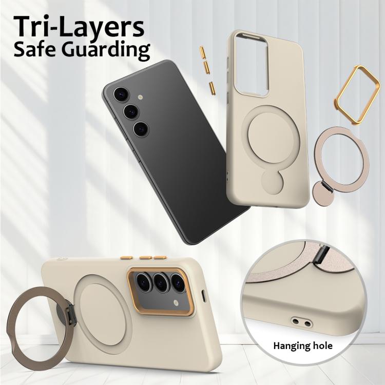 For Samsung Galaxy S24 / S25 5G Gen1.5 Pivot Ring Holder TPU Hybrid PC Phone Case