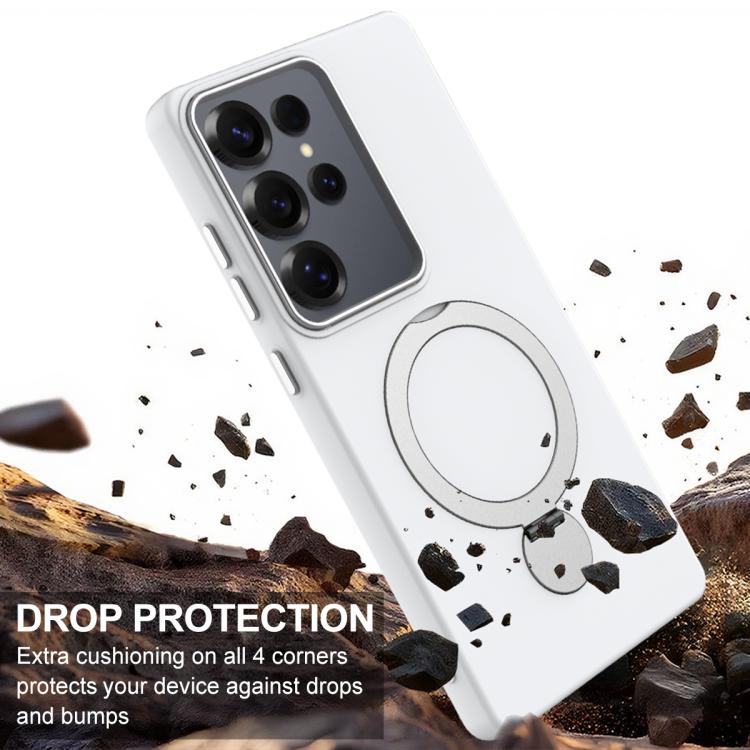 For Samsung Galaxy S25 Ultra 5G Gen1.5 Pivot Ring Holder TPU Hybrid PC Phone Case