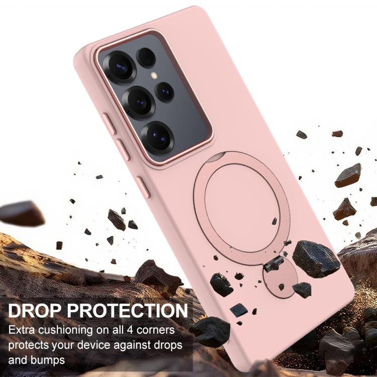 For Samsung Galaxy S25 Ultra 5G Gen1.5 Pivot Ring Holder TPU Hybrid PC Phone Case