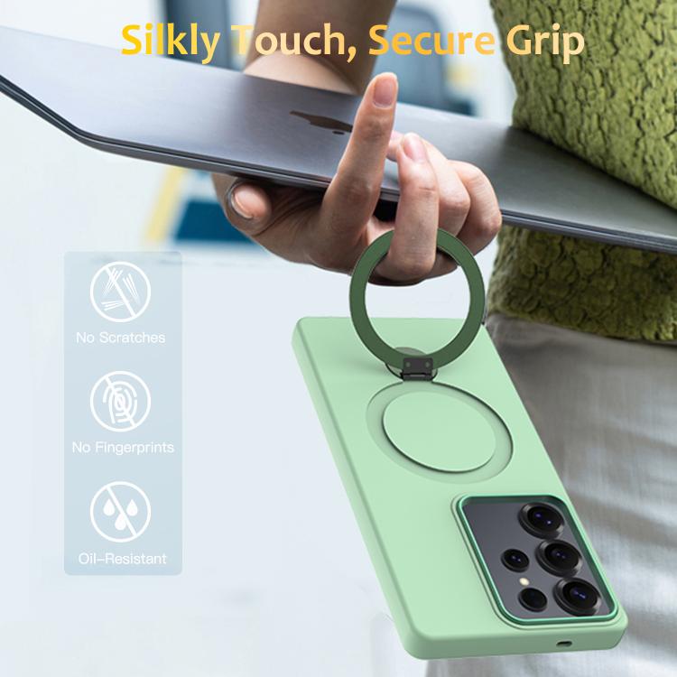 For Samsung Galaxy S25 Ultra 5G Gen1.5 Pivot Ring Holder TPU Hybrid PC Phone Case