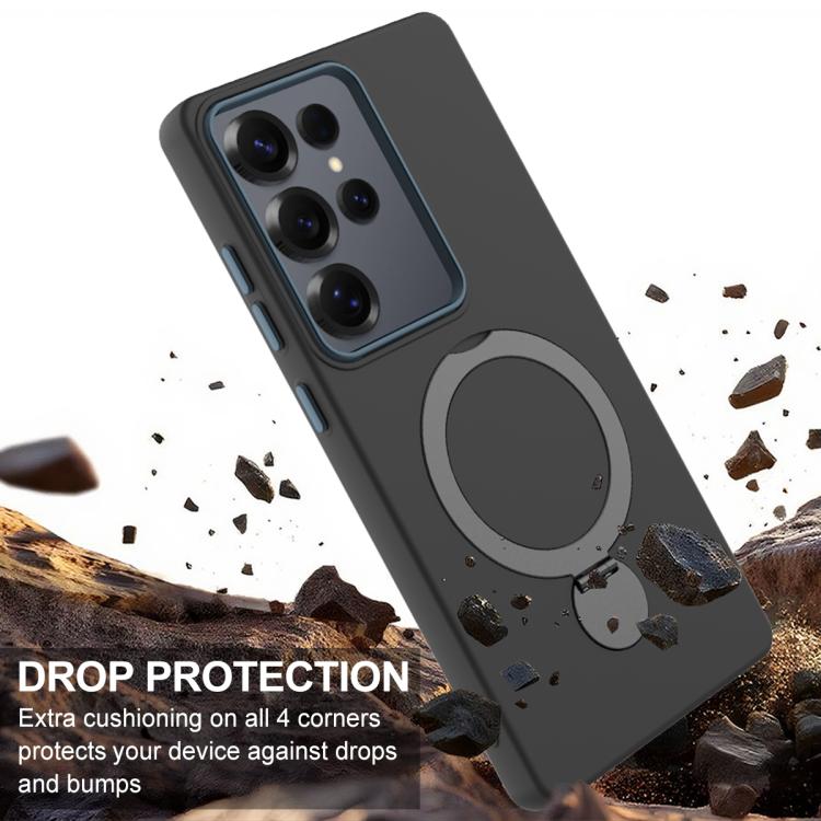 For Samsung Galaxy S24 Ultra 5G Gen1.5 Pivot Ring Holder TPU Hybrid PC Phone Case
