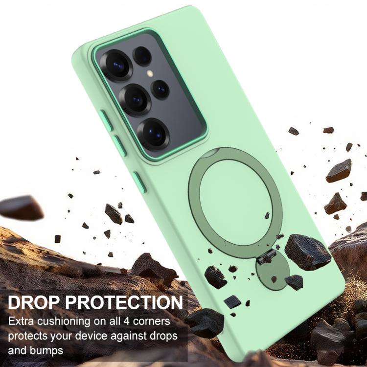 For Samsung Galaxy S24 Ultra 5G Gen1.5 Pivot Ring Holder TPU Hybrid PC Phone Case