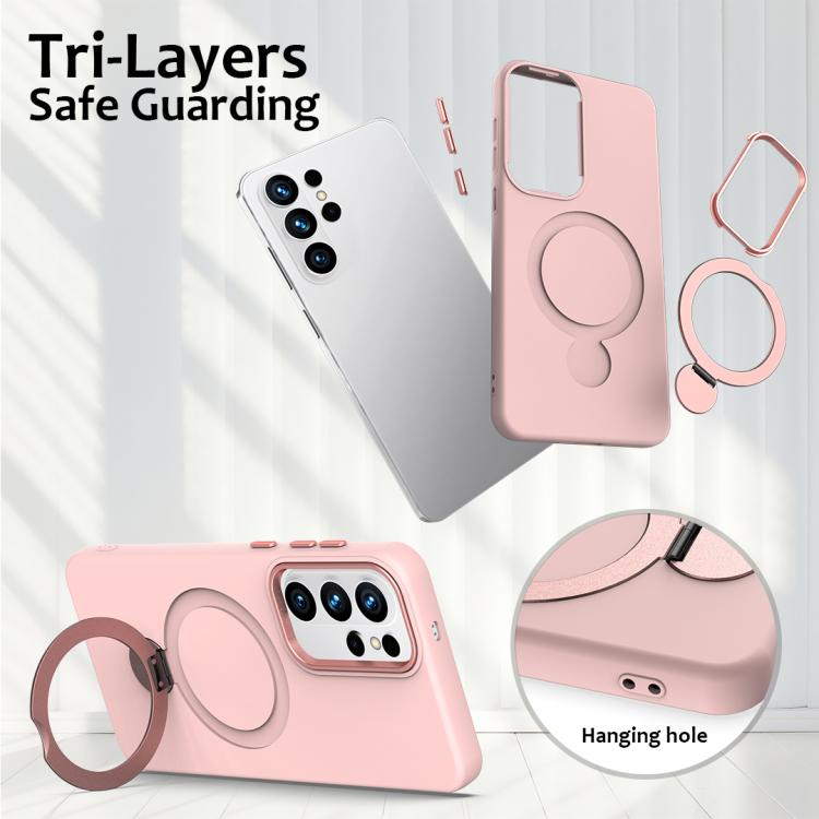 For Samsung Galaxy S26 Ultra 5G Gen1.5 Pivot Ring Holder TPU Hybrid PC Phone Case