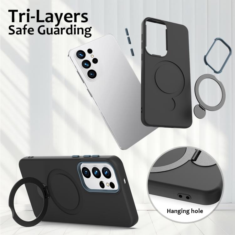 For Samsung Galaxy S26 Ultra 5G Gen1.5 Pivot Ring Holder TPU Hybrid PC Phone Case