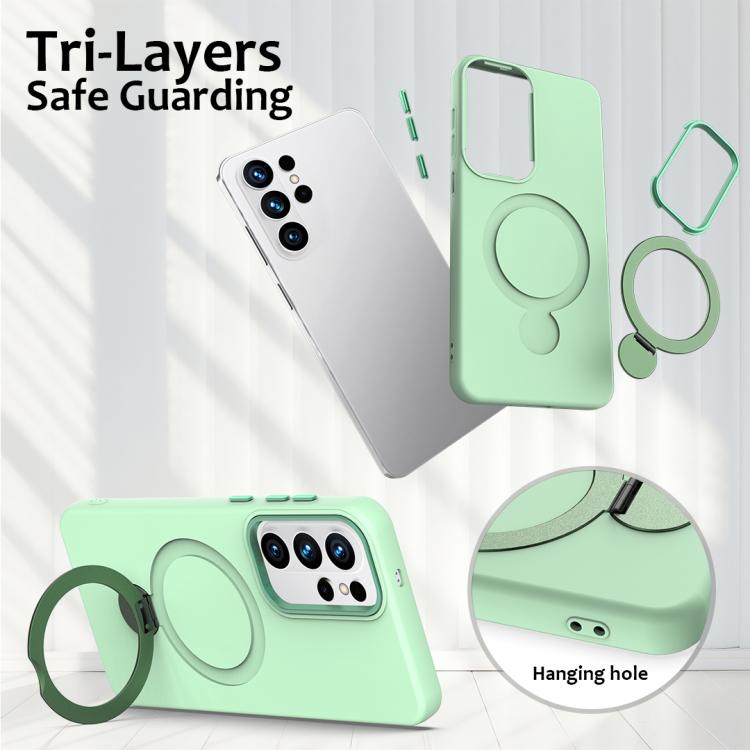 For Samsung Galaxy S26 Ultra 5G Gen1.5 Pivot Ring Holder TPU Hybrid PC Phone Case