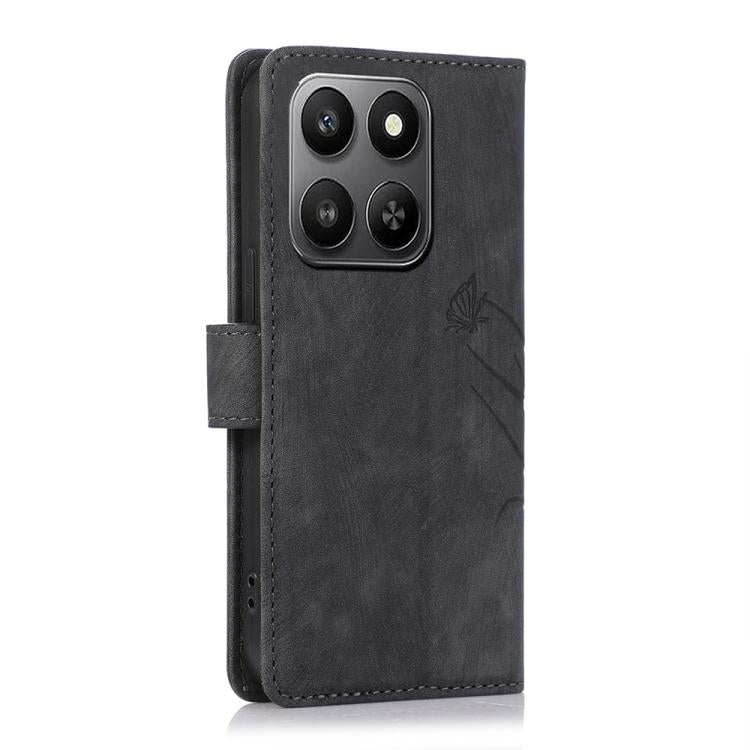 For Honor 400 Smart 4G / 5G Orchid Butterfly Embossed Leather Phone Case