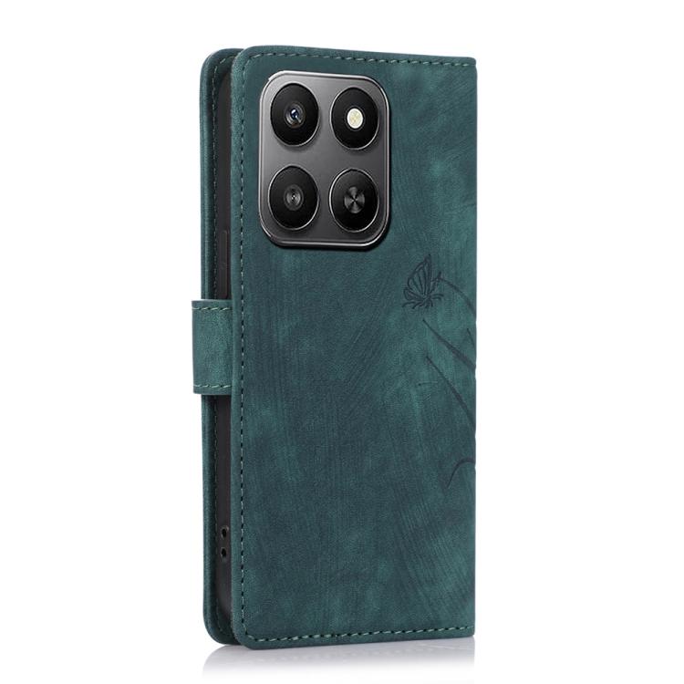 For Honor 400 Smart 4G / 5G Orchid Butterfly Embossed Leather Phone Case