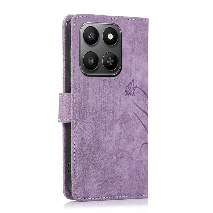 For Honor 400 Smart 4G / 5G Orchid Butterfly Embossed Leather Phone Case