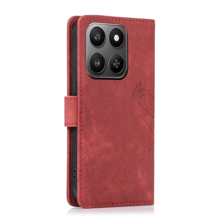 For Honor 400 Smart 4G / 5G Orchid Butterfly Embossed Leather Phone Case