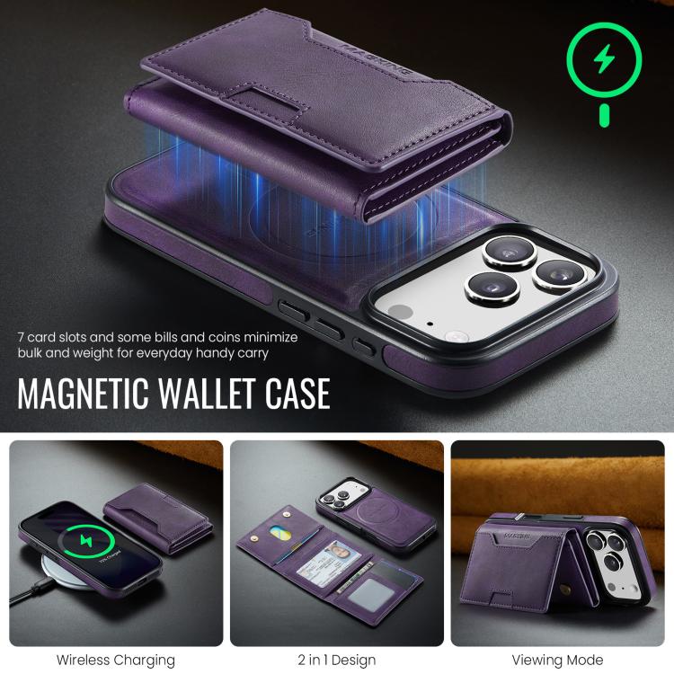 For iPhone 17 Pro MAGKING K4 Series MagSafe RFID Tri-fold Card Bag Detachable Phone Case