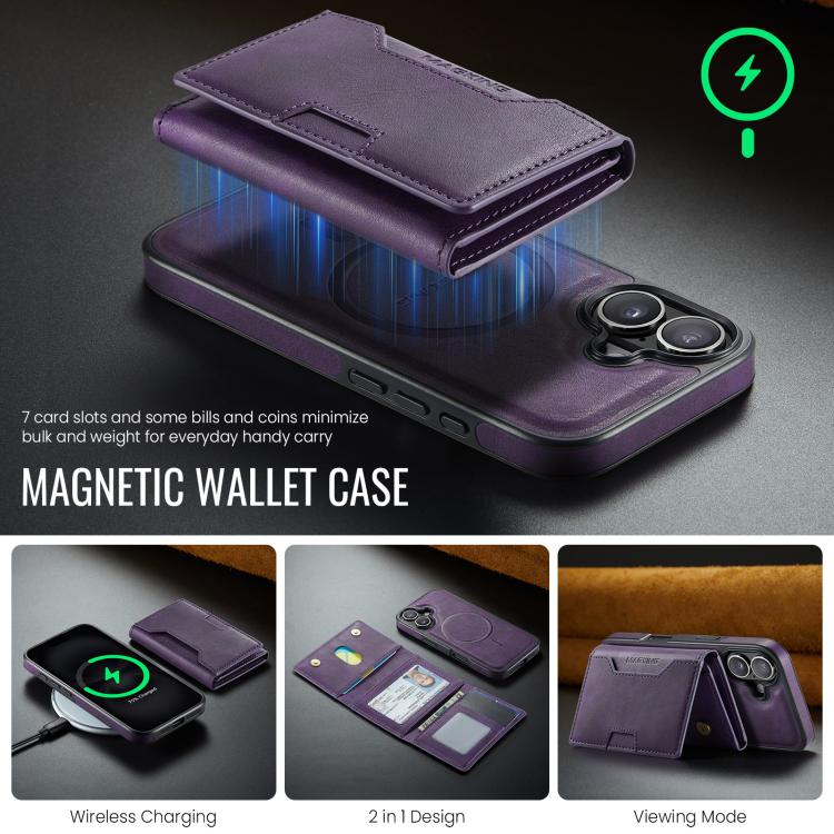 For iPhone 17 MAGKING K4 Series MagSafe RFID Tri-fold Card Bag Detachable Phone Case
