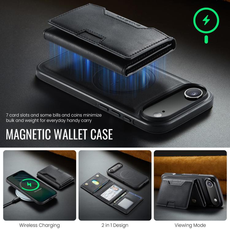 For iPhone Air MAGKING K4 Series MagSafe RFID Tri-fold Card Bag Detachable Phone Case